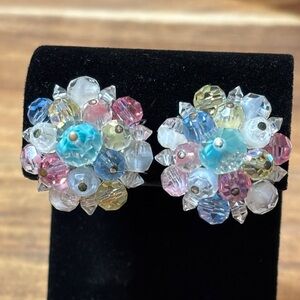 Laguna Pastel Crystal Clip on Earrings